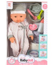 Комплект Tutu Love - Кукла-бебе с аксесоари, сива, 36 cm -1