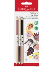 Комплект двувърхи моливи Faber-Castell - Децата на света, 3 броя -1