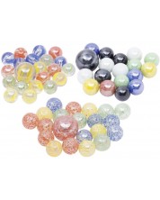 Комплект многоцветни стъклени топчета Goki - 21 броя, асортимент 