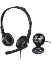 Комплект за стрийминг- Уеб Камера Spy Protect 720P и слушалки с микроофон HS-P150, 3.5мм жак -1