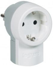 Контакт Legrand - 16А 2Р+Е, с щепсел и кабелен изход , бял/сив