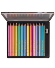 Комплект цветни моливи Daco - 24 цвята, метална кутия