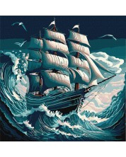 Комплект за рисуване по номера Ideyka - Буря в морето, 40 х 40 cm -1