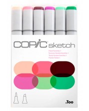 Комплект маркери Too Copic Sketch - Флорални 1, 6 цвята