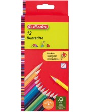 Комплект цветни триъгълни моливи Herlitz - 12 броя