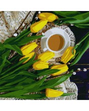 Комплект за рисуване по номера Ideyka - Пролетна закуска, 40 х 40 cm -1