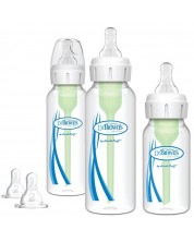 Комплект шишета Dr. Brown's Options+ - Anti-Colic, Natural Flow, Narrow, 3 броя -1