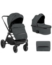 Комбинирана бебешка количка 2 в 1 KikkaBoo - Tiffany, Dark Grey -1