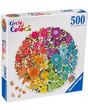 Кръгъл пъзел Ravensburger от 500 части - Цветя -1