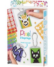 Креативен комплект с пиксели Pixelhobby - Ключодържатели, животни -1