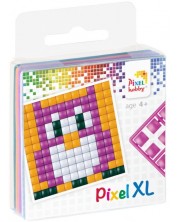 Креативен комплект с пиксели Pixelhobby - XL, Бухалче, 4 цвята  -1
