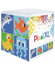 Креативен комплект с пиксели Pixelhobby - XL, Куб, водни животни -1