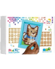 Креативен комплект Pixelhobby - Мозайка с рамка и пиксели XL, коте