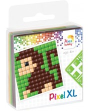 Креативен комплект с пиксели Pixelhobby - XL, Маймунка, 4 цвята