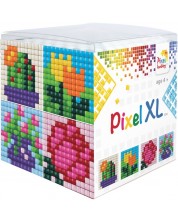 Креативен комплект с пиксели Pixelhobby - XL, Куб, Цветя -1