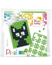 Креативен комплект с пиксели Pixelhobby - Ключодържател, Черна котка -1