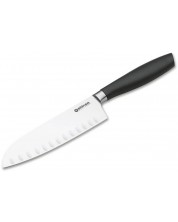 Кухненски нож Сантоку Boker - Core Professional Santoku with Hollow Edge, 16.5 cm, черен -1