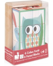 Кубчета в дървена кутия  Janod - Горски животни