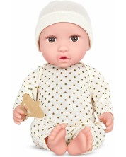 Кукла-бебе Battat Lulla Baby - С бяла пижама на точки и шапка