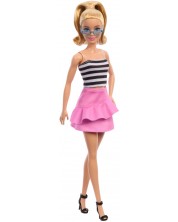 Кукла Barbie Fashionistas - С черно-бял потник и розова пола