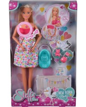Кукла Simba Toys Steffi Love - New Born Baby, със звуци -1