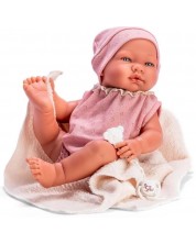 Кукла-бебе Asi Dolls - Мария, с розово боди и бежово одеало, 43 cm -1