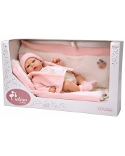 Кукла-бебе Arias - Марта с меко розово одеяло, 40 cm