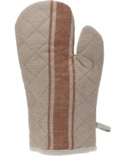Кухненска ръкавица H&S - 18 х 32 cm, бежова с лента -1