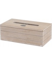 Кутия за салфетки H&S - MDF, 25 х 13.5 х 9 cm, бежова -1