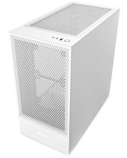 Кутия NZXT - H5 Flow Matte White, mid tower, бяла/прозрачна -1