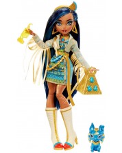 Кукла Monster High - Клео, с домашен любимец и аксесоари -1