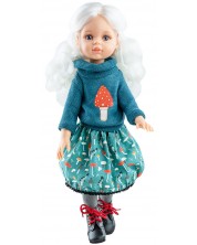 Кукла Paola Reina Amigas - Сесил, с пуловер с гъбка и пола, 32 cm