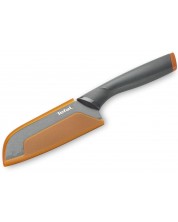 Кухненски нож Tefal - Fresh Kitchen Santoku, K2320614, 12 cm, сив/оранжев