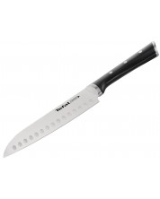 Кухненски нож Tefal - Ice Force Santoku, 18 cm, черен -1
