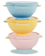 Купички с капак и вакуумно захващане Badabulle - Pastel, 3 броя -1
