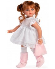 Кукла Asi Dolls - Сабрина с бяла рокля и розова чанта, 40 cm -1