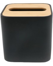 Кутия за салфетки или кърпички Inter Ceramic - Нинел, черна-бамбук