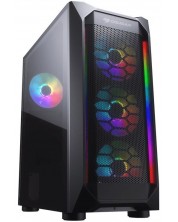 Кутия COUGAR - MX410 Mesh-G RGB, mid tower, черна/прозрачна