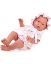 Кукла бебе Asi Dolls - Мария, с розово костюмче на точки, 43 cm