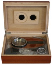 Кутия за пури (хумидор) WinJet - Zorr, с пепелник и ножица, кафява -1
