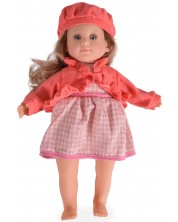 Кукла Moni Toys - С розова рокля, жилетка и шапка, 46 cm -1