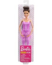 Кукла Mattel Barbie - Балерина, с кестенява коса и лилава рокля -1