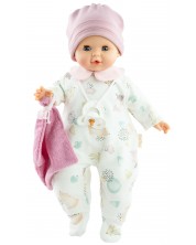 Кукла-бебе Paola Reina Alex y Sonia - Соня, с цяло боди, кърпичка и шапка, 36 cm -1