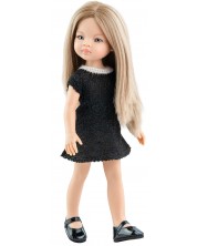 Кукла Paola Reina Amigas - Маника, с къса черна рокля, 32 cm -1