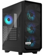 Кутия Fractal Design - Meshify 2 Compact Lite RGB, mid tower, черна/прозрачна -1