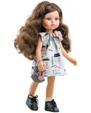 Кукла Paola Reina Amigas - Карол, с къса рокля с къщички, 32 cm