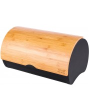 Кутия за хляб ADS - Steel, 37.7 x 24.3 x 20.4 cm, с бамбуков капак