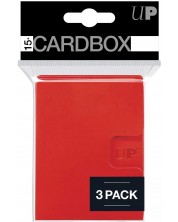 Кутия за карти Ultra Pro - Card Box 3-pack, Red (15+ бр.) -1