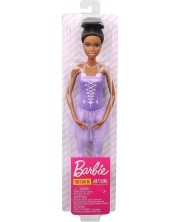 Кукла Mattel Barbie - Балерина, с черна коса и лилава рокля -1