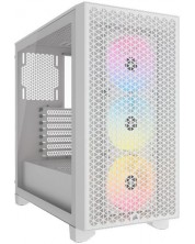Кутия Corsair - 3000D RGB, mid tower, бяла/прозрачна -1